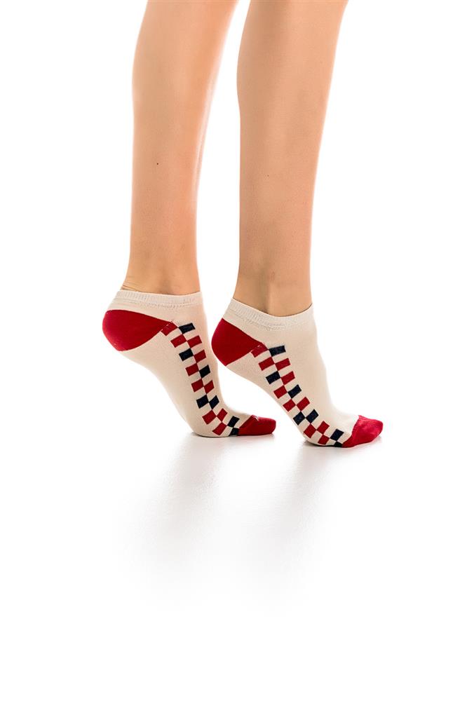 ΚΟΦΤH ΓΥΝΑΙΚΕΙΑ ΚΑΛΤΣΑ ΣΧΕΔΙΟ 3ΑΔΑ 3806-13 ΜΠΕΖ/ΤΖΙΝ/ΚΟΚΚΙΝΟ φωτογραφία