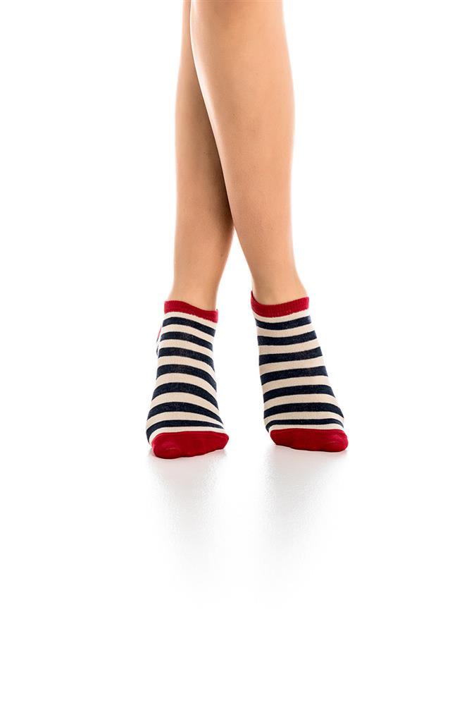 ΚΟΦΤH ΓΥΝΑΙΚΕΙΑ ΚΑΛΤΣΑ ΣΧΕΔΙΟ 3ΑΔΑ 3806-13 ΜΠΕΖ/ΤΖΙΝ/ΚΟΚΚΙΝΟ φωτογραφία