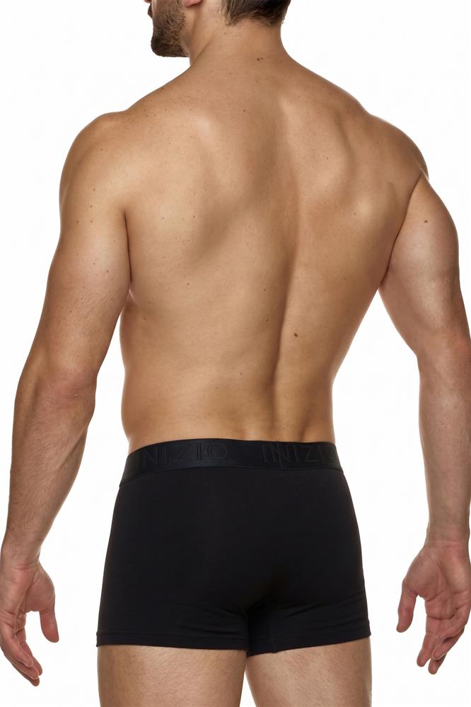 MEN\'S BLACK BOXER INIZIO WITH MATTE ELASTIC 2 PACK